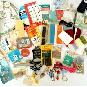 Vintage Sewing Notions and Craft Supplies Mystery Box